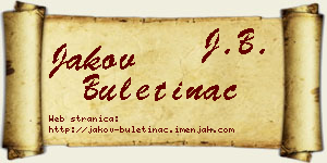 Jakov Buletinac vizit kartica